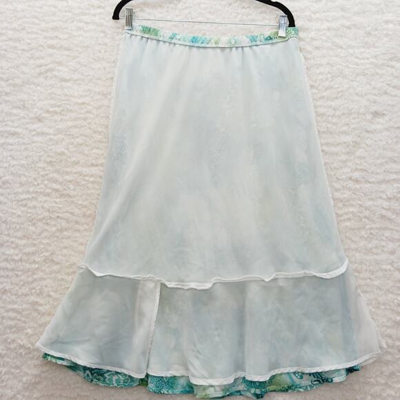Skirt Midi Alfred Dunner Chiffon Bloomcore Fairy Whimsycore Coastal Y2K Size 12 - Picture 8 of 12